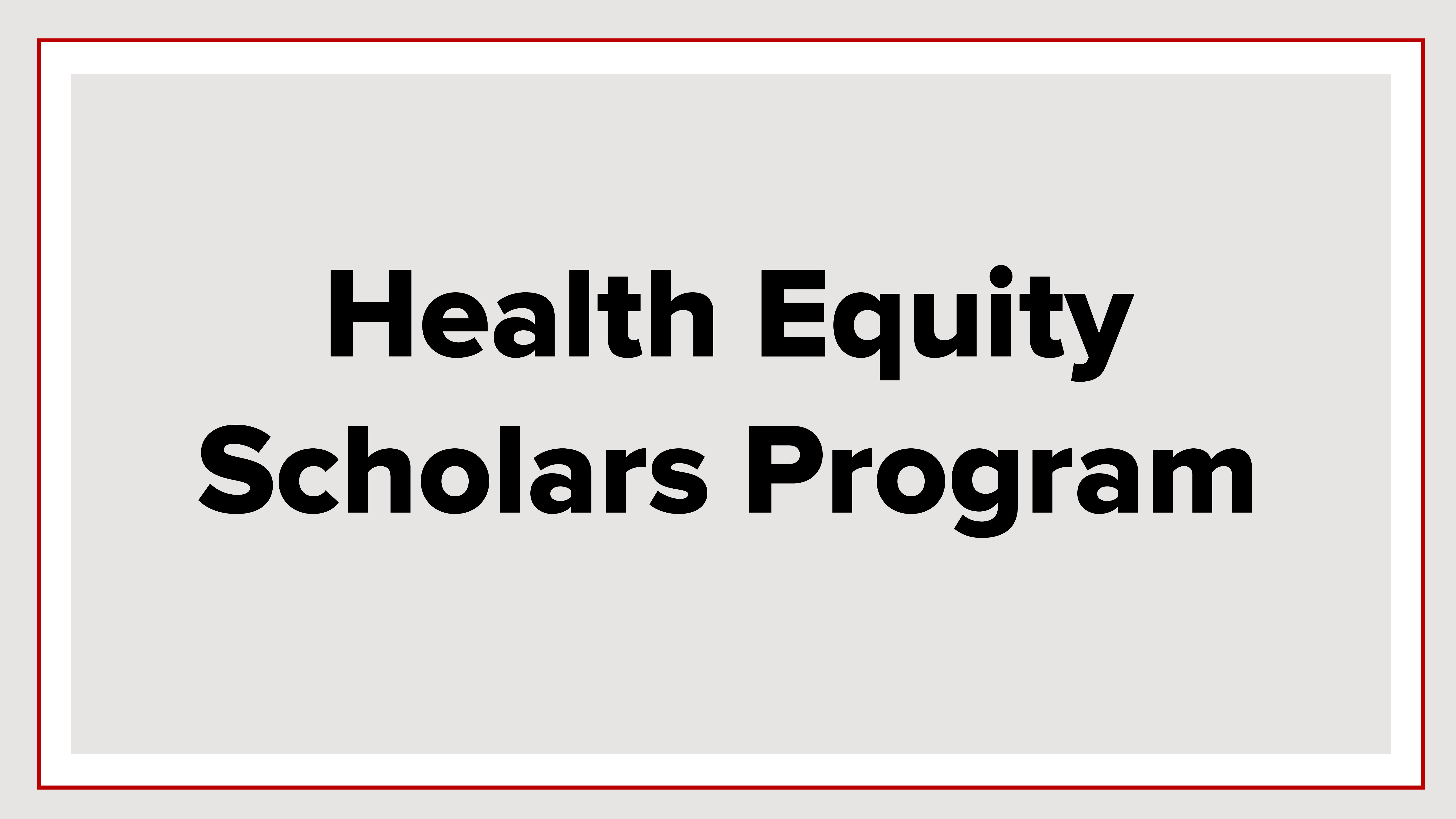 Inaugural cohort of new Health Equity Scholars Program unveiled The